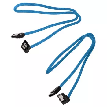 Corsair Premium Sleeved SATA kabelis su kampu, mėlynas, 60 cm - 2 vnt.