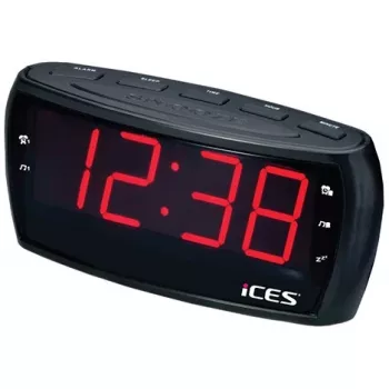 LENCO ICR-230-1 FM radijas su laikrodžiu ir žadintuvas, juodas