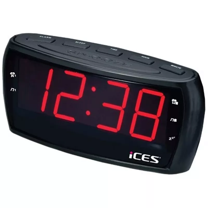 LENCO ICR-230-1 FM radijas su laikrodžiu ir žadintuvas, juodas