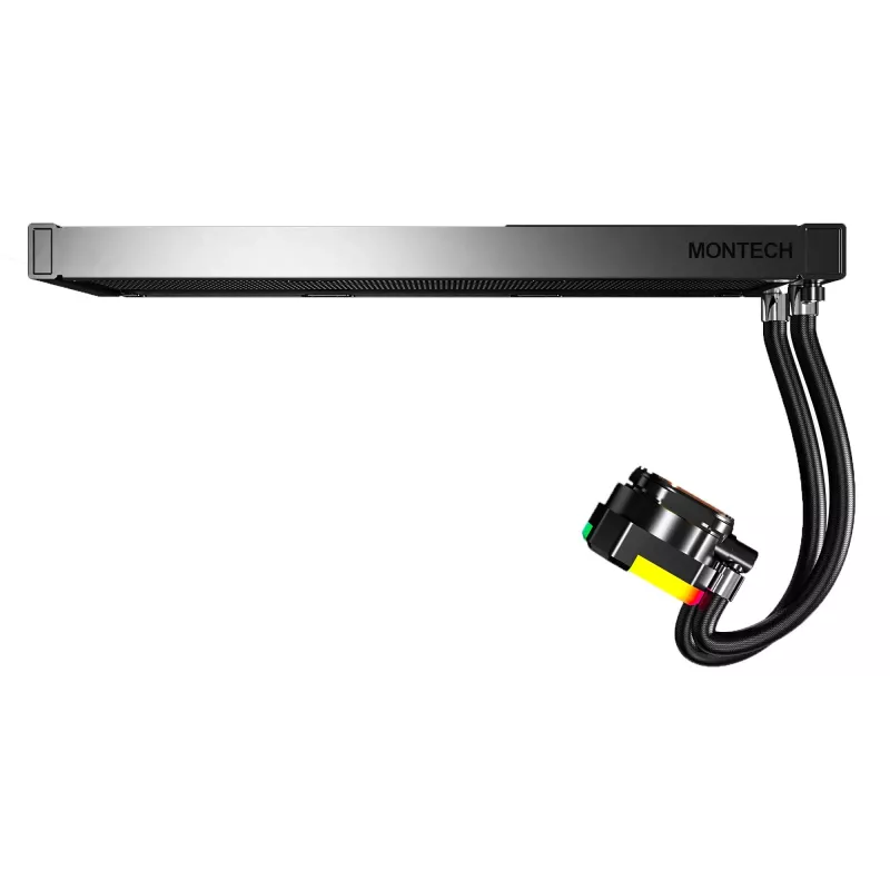 AIO vandens aušinimas Montech Hyper Flow ARGB 360 mm juodas — 360 mm radiatorius, ARGB, uždaro ciklo procesoriaus aušintuvas