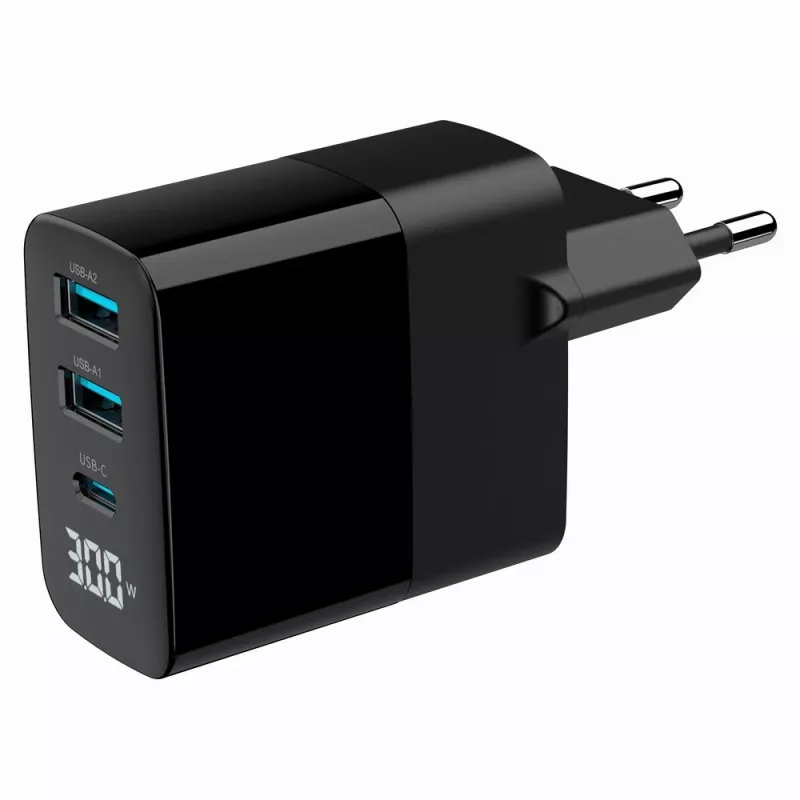 Gembird TA-UC-PDQC30LCD-BK-02 mobile device charger Universal Juoda AC Fast charging vidinis