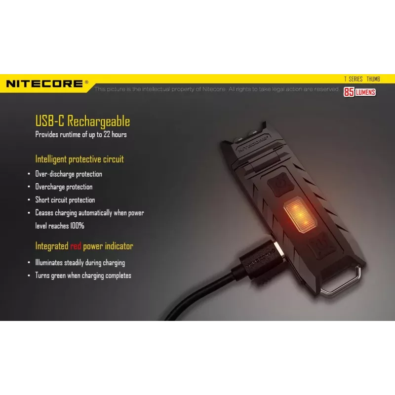 Žibintuvėlis T Serija 85 LUMENS/THUMB Nitecore