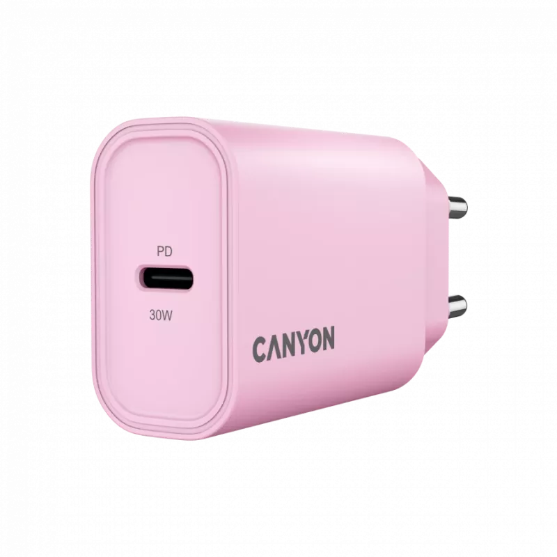 CANYON įkroviklis OnCharge 30CL Max Power 30W 1xPD EU Rožinis