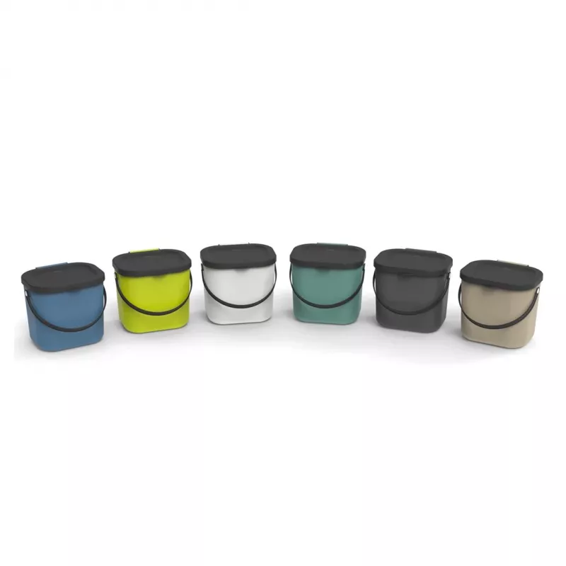 Atliekų konteineris Rotho Albula stačiakampis plastikinis 6 l, antracitas, 200×235×208 mm