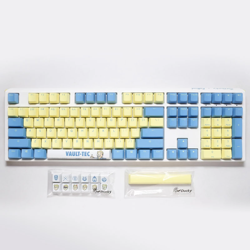 Ducky x Fallout Vault-Tec riboto leidimo One 3 žaidimų klaviatūra + pelės kilimėlis - MX-Mėlyna (US)
