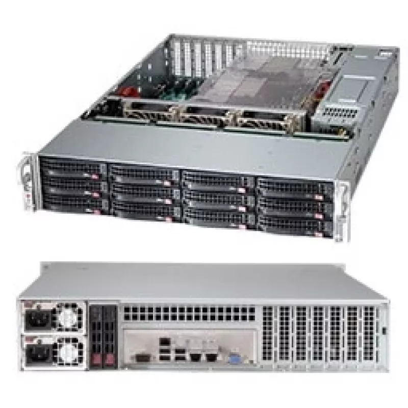 Serverio korpusas Supermicro CSE-826BAC12-R1K23LPB stovo tipo juodas 1200 W