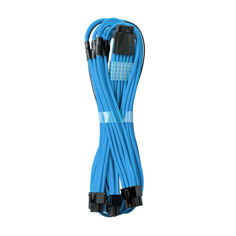 CableMod RT-Series Pro ModMesh 12VHPWR į 3× PCIe kabelis 60 cm Šviesiai mėlynas
