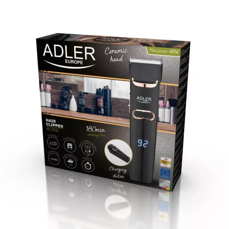 Adler AD 2832 belaidės plaukų kirpimo mašinėlės, juoda
