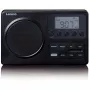 Nešiojamas radijas Lenco MPR-035BK — FM/AM, maitinimas iš tinklo ir baterijų, 2,5 colio LCD, 20 FM stočių atminties, 3,5 mm išvestis