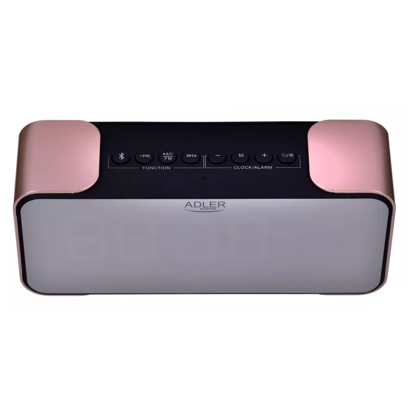 Skaitmeninis žadintuvas Adler AD 1190CR — LED ekranas, FM radijas, Bluetooth, SD grotuvas, 2600 mAh baterija