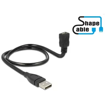 USB laidas DeLOCK 0,5m USB2.0-A/USB2.0 Micro-B