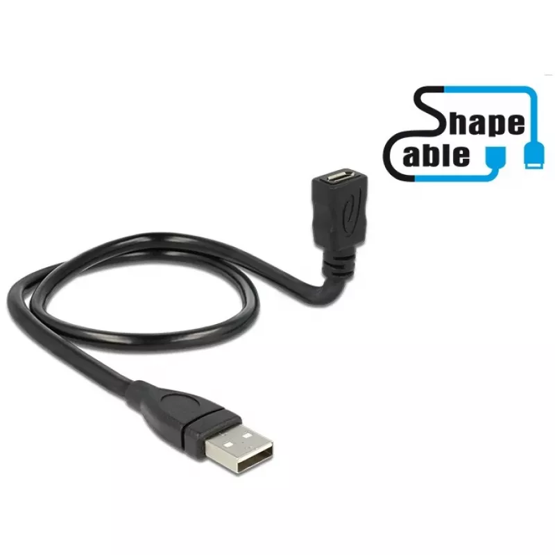 USB laidas DeLOCK 0,5m USB2.0-A/USB2.0 Micro-B