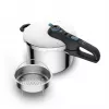 Greitpuodis Tefal SECURE TRENDY 6L su nerūdijančio plieno garinimo krepšeliu, tinkamas indukcijai
