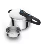 Greitpuodis Tefal SECURE TRENDY 6L su nerūdijančio plieno garinimo krepšeliu, tinkamas indukcijai