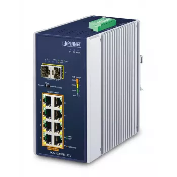Nevaldomas komutatorius PLANET IP30 Pramoninis 8-P 10/100/1000T