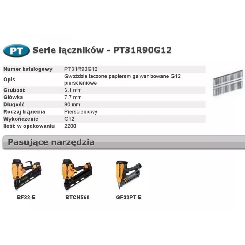 BOSTITCH VINYS PT 33' 90mm ŽIEDINĖS CIKUOTOS