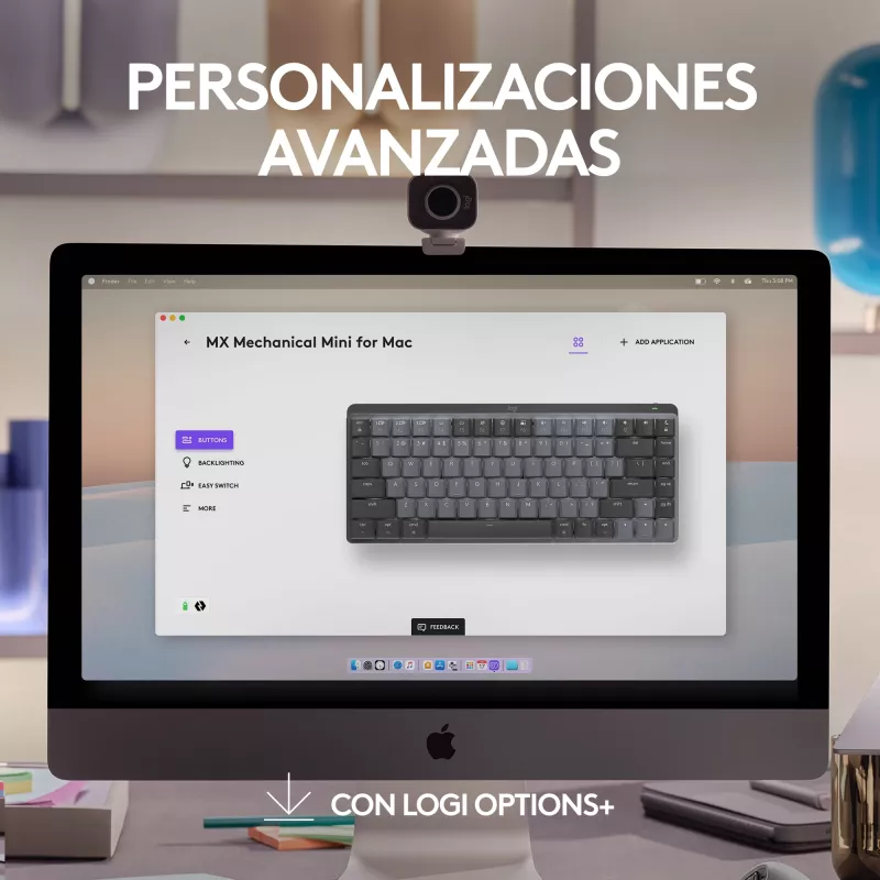 „Logitech MX Mechanical Mini“ belaidė klaviatūra be skaičių bloko, Bluetooth