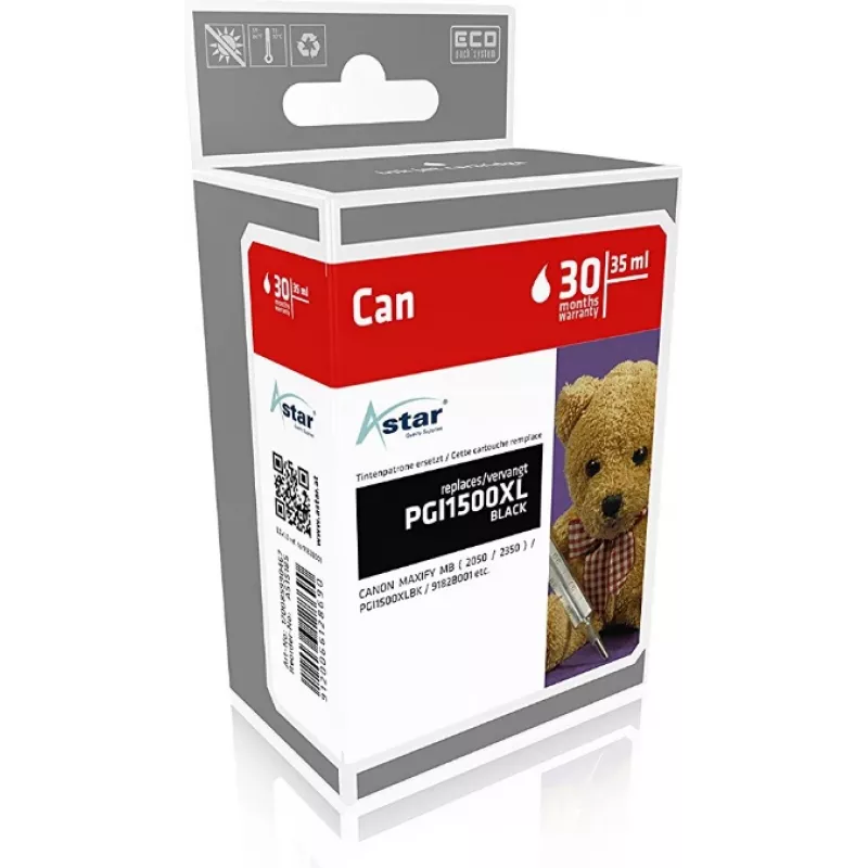 ASTAR AS15185 - Rašalas pigmento pagrindu - Juoda - Canon - MB2050 - 35 ml - 1200 puslapių