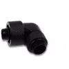 Eiszapfen 16/10mm Įsukama Jungtis 90° Pasukama G1/4, juoda jungtis, minkštiems vamzdeliams (PVC, Silikonas, Neoprenas)