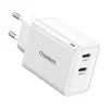 Maitinimo adapteris CHOETECH PD6013 2x USB-C PD 65W GaN – baltas