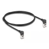 Tinklo kabelis DeLOCK RJ45 Cat.6A S/FTP plonas 90° į viršų 1 m juodas