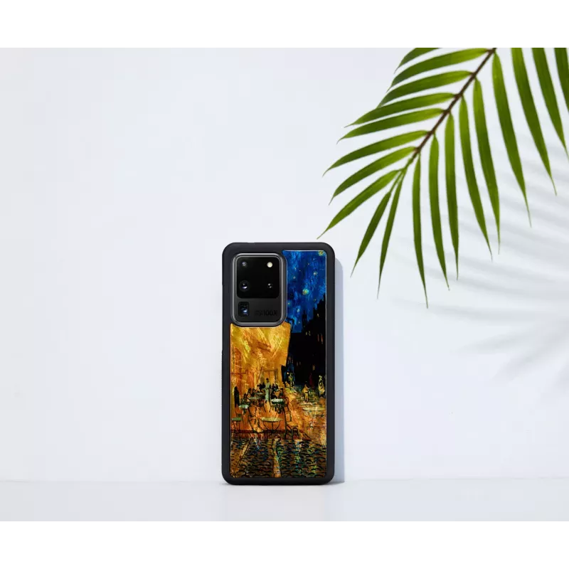 Telefono dėklas iKins Samsung Galaxy S20 Ultra — juodas, modelis 'Cafe Terrace'