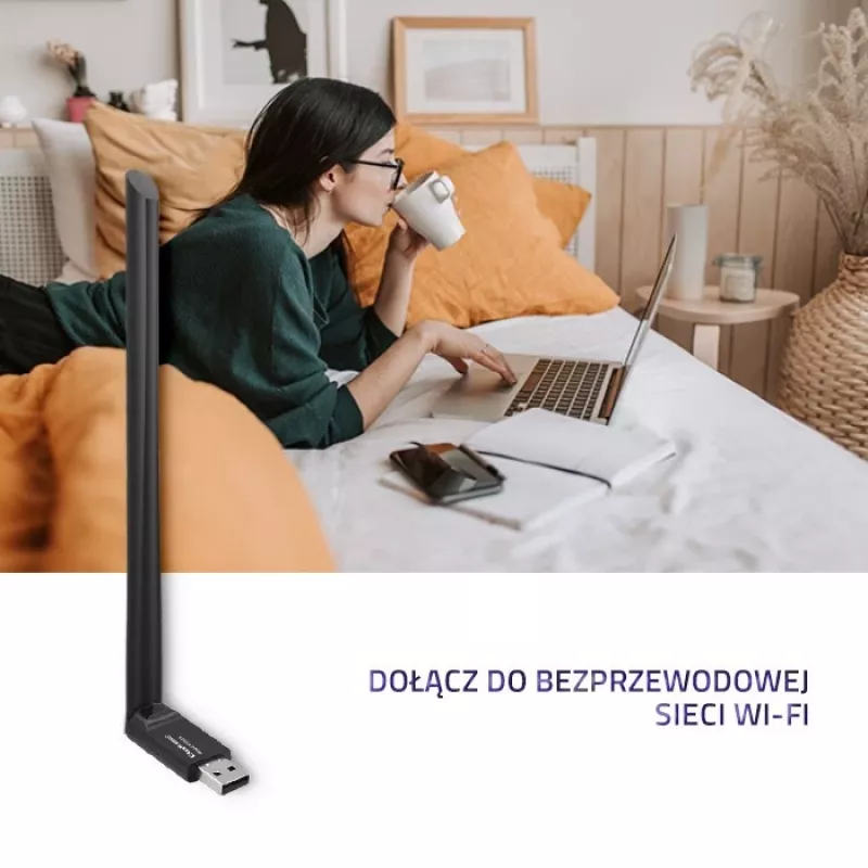 Tinklo plokštė Qoltec 57001 WLAN 150 Mbit/s