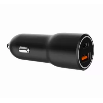 Automobilinis mobiliųjų įrenginių įkroviklis Gembird TA-UC-AC2PDQC38-CAR-01, USB-C, 38W, 12–24V, juodas