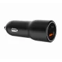 Automobilinis mobiliųjų įrenginių įkroviklis Gembird TA-UC-AC2PDQC38-CAR-01, USB-C, 38W, 12–24V, juodas