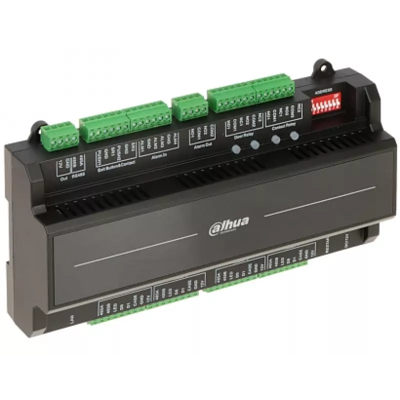 Apsaugos durų valdiklis DAHUA ASC2202B-D — 2 durų plokštės valdiklis, 12 V, 1,4 A, RS-485, 210×50×106 mm