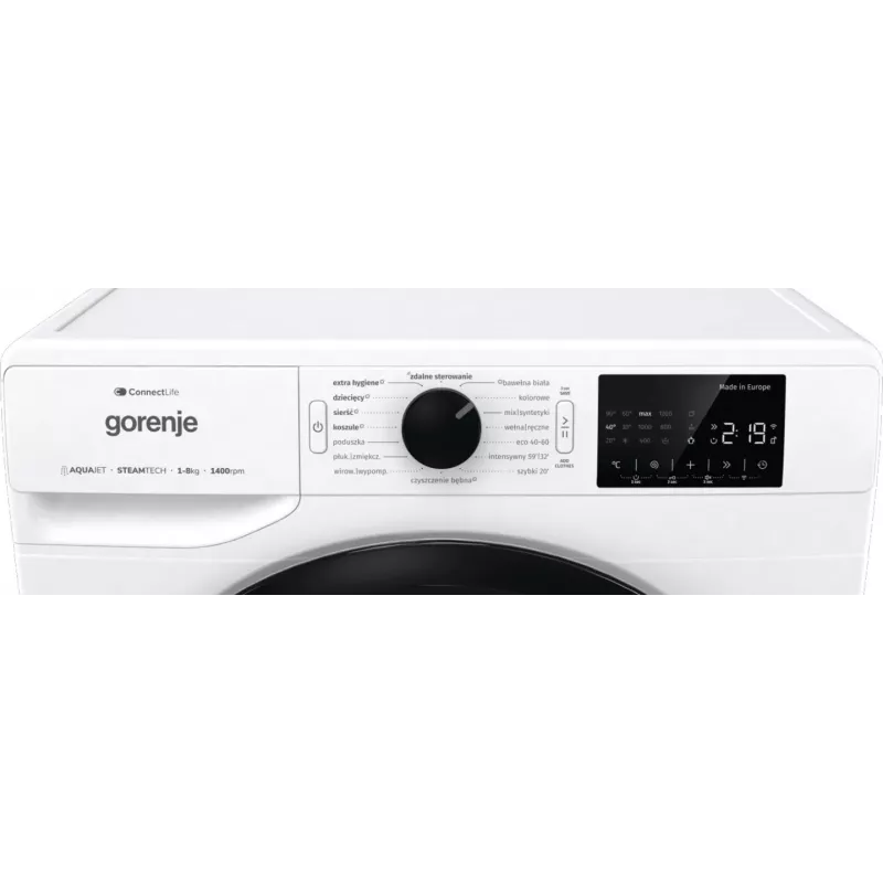 Laisvai pastatoma skalbimo mašina Gorenje WPNEI84SASWIFI/PL 8 kg 1400 aps./min. WiFi balta, inverterinis variklis