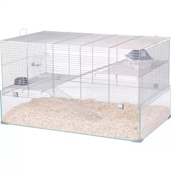 Narvas ZOLUX Neolife 80 (modelis 205664GRI) pelėms ir žiurkėms — 780×450×480 mm, plastikinis, strypų tarpas 9 mm, komplekte dubenėlis, pilkas
