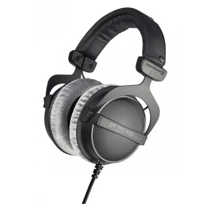 Studijinės ausinės Beyerdynamic DT 770 PRO 80Ω — uždaros, aplink ausis, 5–35000 Hz, 96 dB, 3,5 mm, paauksuota jungtis