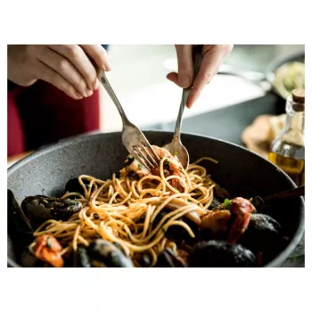 Wok/Stir-Fry keptuvė Ballarini 75002-815-0 apvali antracito 30 cm, aliuminio, 6 sluoksnių granito/titano neprideganti danga