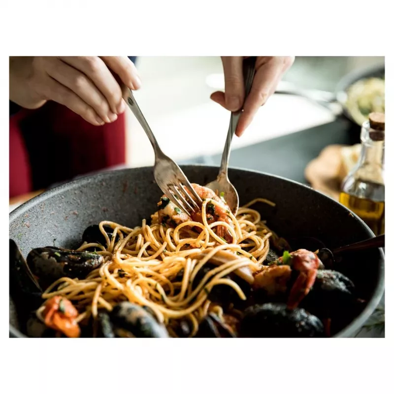 Wok/Stir-Fry keptuvė Ballarini 75002-815-0 apvali antracito 30 cm, aliuminio, 6 sluoksnių granito/titano neprideganti danga