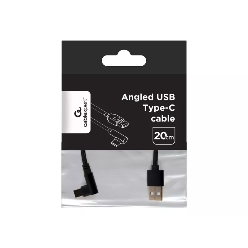 USB2 Į USB-C KAMPINIS KABELIS / CC-USB2-AMCML-0.2M GEMBIRD