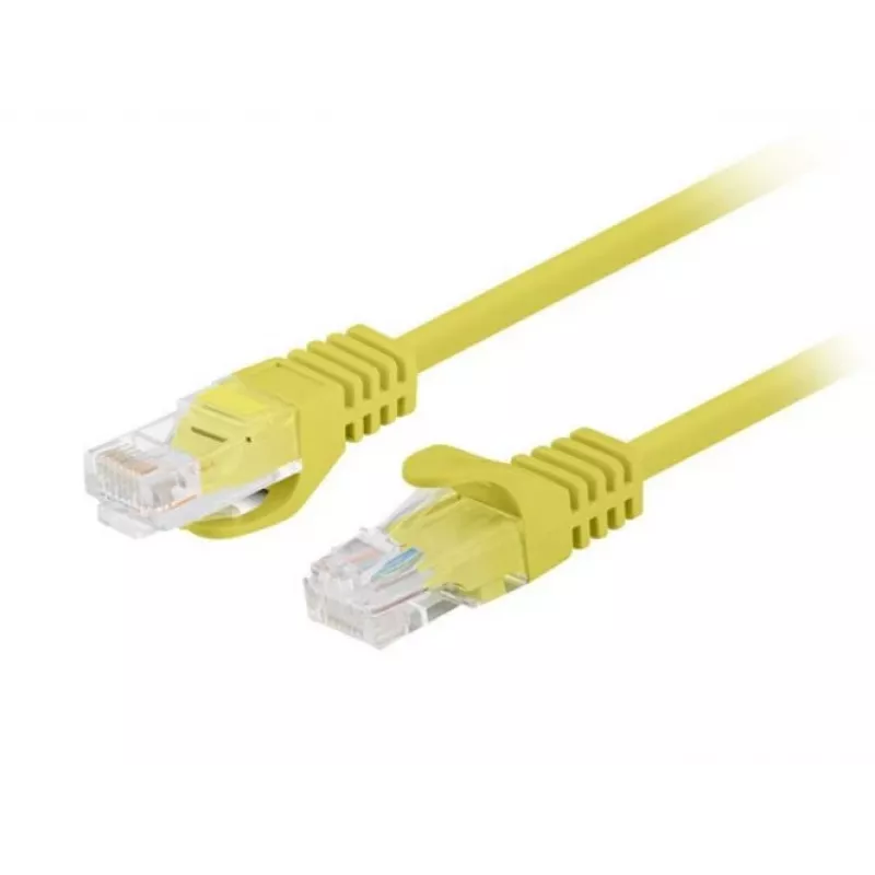 PATCHCORD Cat.5E UTP 1M Geltonas FLUKE PASSED LANBERG 10 vnt. pakuotė