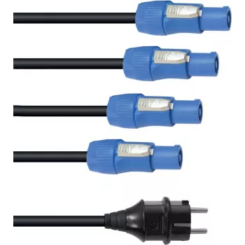 Maitinimo kabelis EUROLITE P-Con 1-4 3x2,5 mm² — tinklo skirstytuvas keliems įrenginiams maitinti
