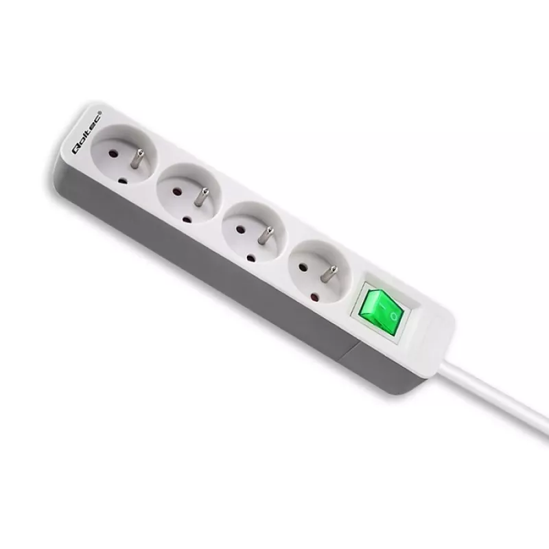 Power Extension Qoltec 50288 1.8m 4 AC Outlets Indoor White