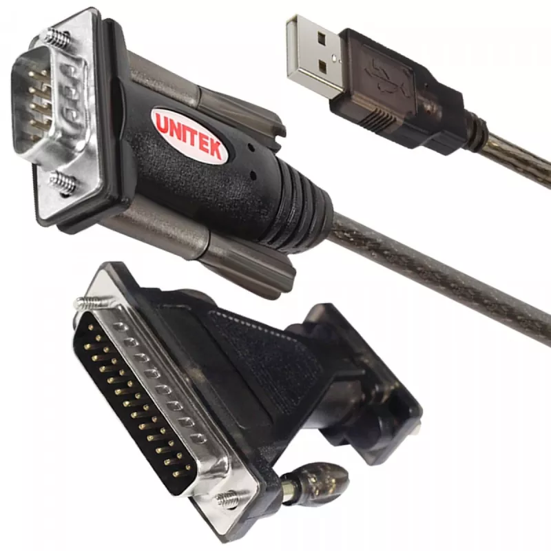 UNITEK Y-105A serijinis laidas juodas 1,5 m USB Type-A DB-9