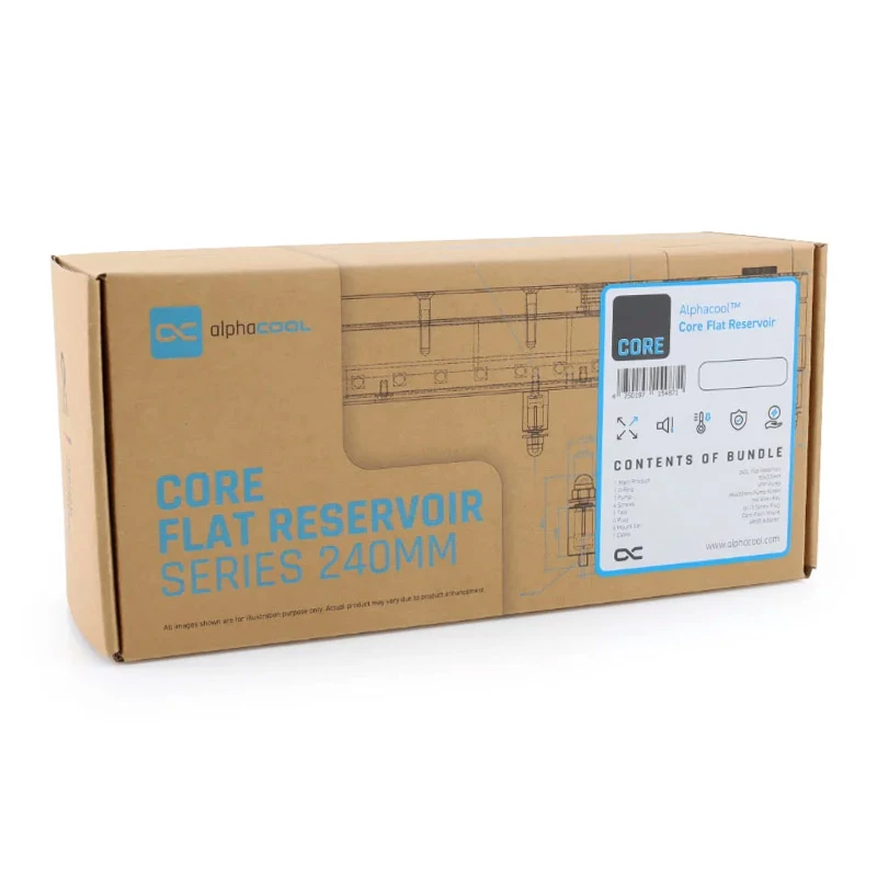 Alphacool Core Flat Reservoir 240, su VPP siurbliu - dešinė