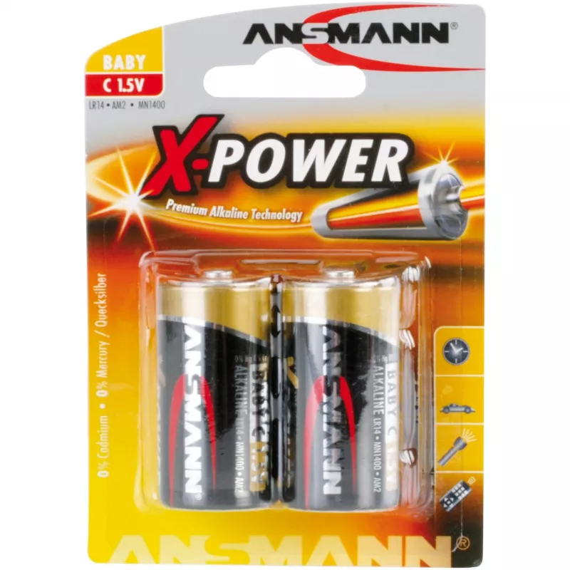 ANSMANN šarminė X-Power baterija, (C), 2 vnt. pakuotė (5015623), 7500mAh