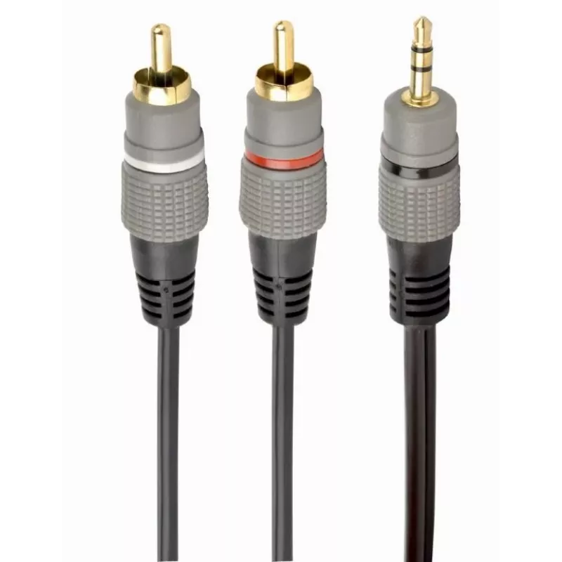 kabelis AUDIO 3.5MM TO 2RCA 2.5M/GOLD CCA-352-2.5M GEMBIRD