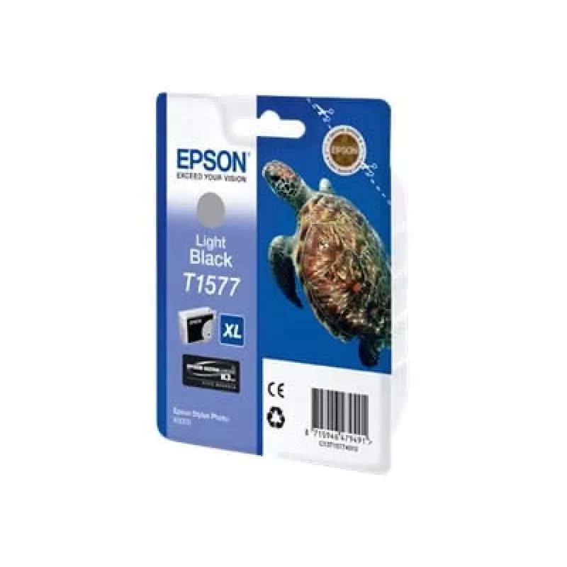 Epson Turtle T1577 Šviesiai juodas, Didelės talpos (XL), Šviesiai juodas, Pigmentinis rašalas, 25.9 ml, 1 vnt., 23000 puslapių