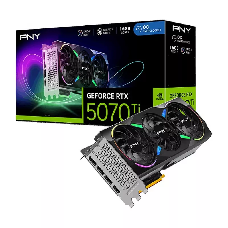 PNY GeForce RTX 5070 Ti EPIC-X RGB 16GB GDDR7 vaizdo plokštė