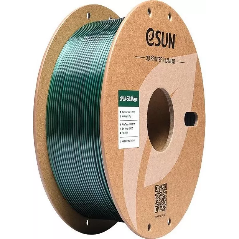 EPLA-SILK MAGIC 1,75 mm JUODAI ŽALIAS 1 kg ESUN 3D FILAMENTAS (EPLA-SILKMAGIC-P175BG1)