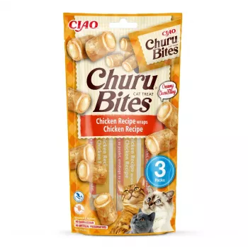 INABA Churu Bites vištienos skonio suktinukai – skanėstai katėms – 3x10 g