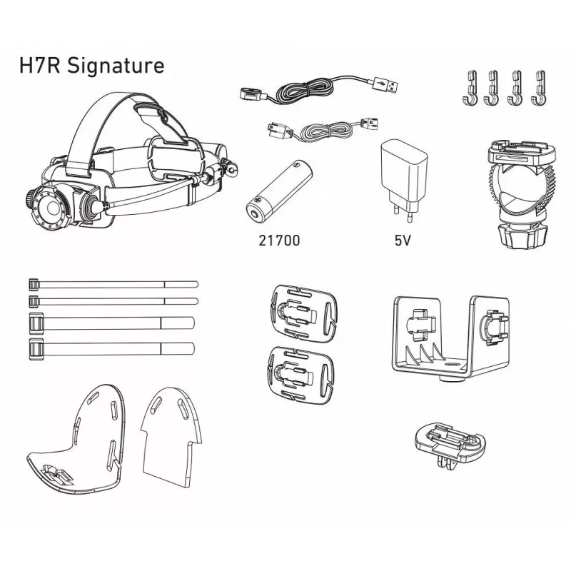 Ledlenser H7R Signature juodas galvos žibintuvėlis