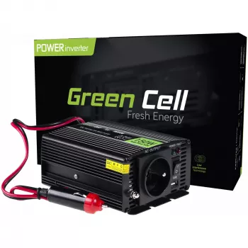 Inverterio maitinimo adapteris Green Cell INV06 12V į 230V 150W 50Hz C tipo kištukas, 85% efektyvumas, juodas