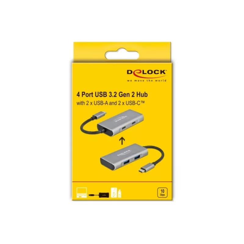 USB šakotuvas DeLOCK išorinis USB 10 Gbps USB Type-C šakotuvas 63260